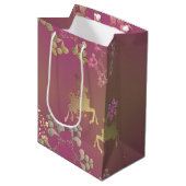 Sac cadeau violet Reindeer & Snowflakes (Devant Angle)