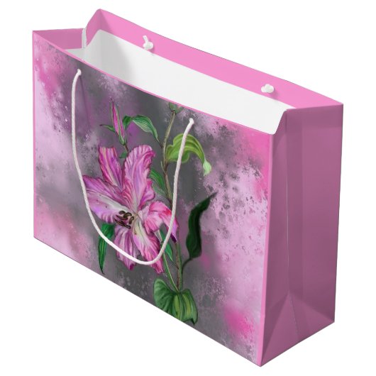 Sac cadeau violet rose Lily (Devant Angle)
