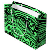 Sac cadeau Wavy Striped noir et vert (Dos Angle)