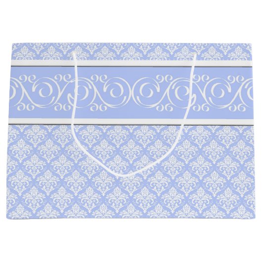 Sac cadeau - Wedgewood Blue Damask (Devant)