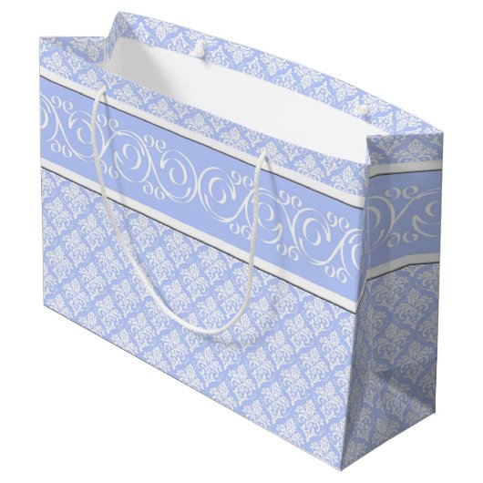 Sac cadeau - Wedgewood Blue Damask (Dos Angle)