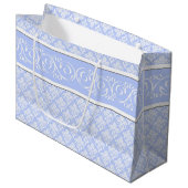 Sac cadeau - Wedgewood Blue Damask (Devant Angle)