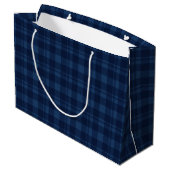 Sac cadeau Winterberry Blue Tartan Large (Dos Angle)