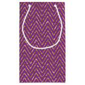 Sac cadeau Zig-Zags rose et or profond (Dos)