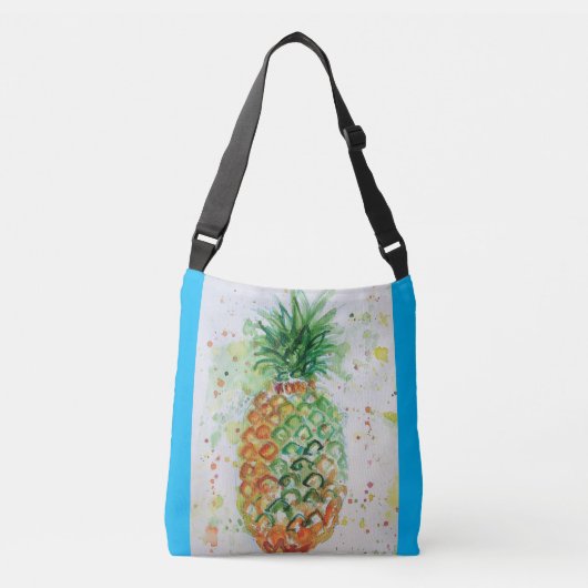 Sac carrossable bleu vert orange ananas (Devant)