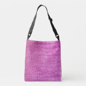 Sac carrossable en cuir rose chaud Faux (Dos)