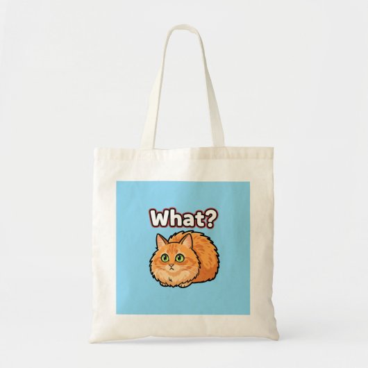 Sac Chat Mème du Chat Orange Fluffy Confus "Quoi?" (Devant)