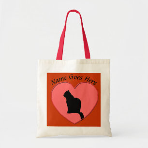 Sac - Chat noir dans le cadre du Coeur Rouge