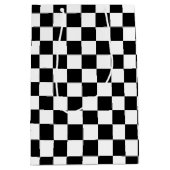 Sac Checkered noir et blanc audacieux de cadeau (Devant)