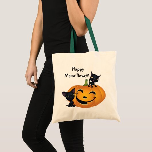 Sac Citrouille Chat Noir Halloween (Devant (produit))