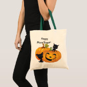 Sac Citrouille Halloween Black Kittens (Devant (produit))