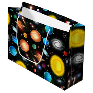 Sac coloré de cadeau de l'espace d'astronomie