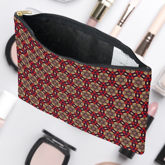 Sac Cosmétique à Motif Ornemental de Fleurs de Cer