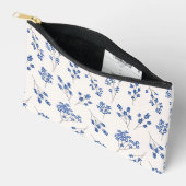 Sac cosmétique bleu et blanc Floral (Ouvrir)