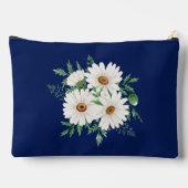 Sac cosmétique bleu marine et marguerites d'aquare (Verso)