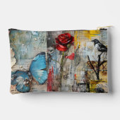 Sac cosmétique Collage d'art Abstrait vintage (Verso)