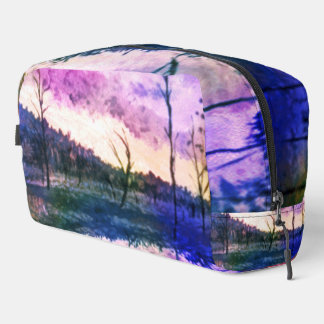 Sac cosmétique en forme d'arbres colorés abstraits