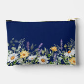 Sac cosmétique Fleur sauvage couleur bleu marine (Verso)