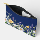 Sac cosmétique Fleur sauvage couleur bleu marine (Ouvrir)