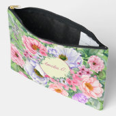 Sac cosmétique pastel Aquarelle florale (Ouvrir)