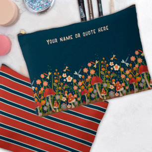 Sac Cosmétique Personnalisé De Dragonfly Florale D