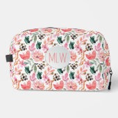 Sac cosmétique rose floral monogramme (Recto)