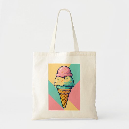 Sac courses tissu design glace  (Devant)