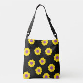 Sac croisé Daisy Flore Jaune et Noir (Dos)