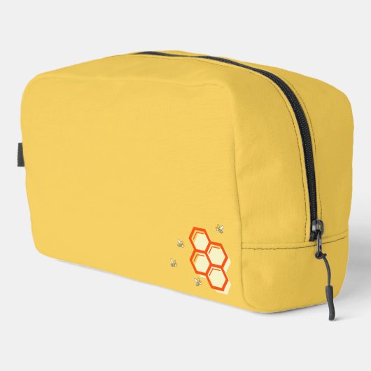 Sac d'abeille rétro-jaune à peigne jaune | Texte p (Coin droit)