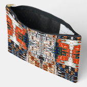 Sac d'accessoires Abstrait rouge, beige et bleu (Ouvrir)