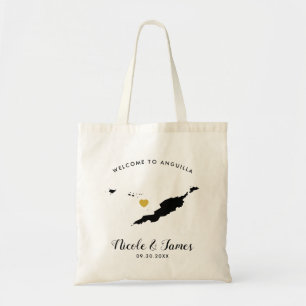 Sac d'accueil Anguilla Mariage, noir et or