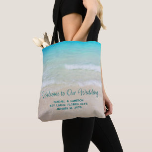 Sac d'accueil de destination de mariage de plage
