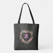 Sac d'achat à coeur floral réutilisable pour infir (Dos)