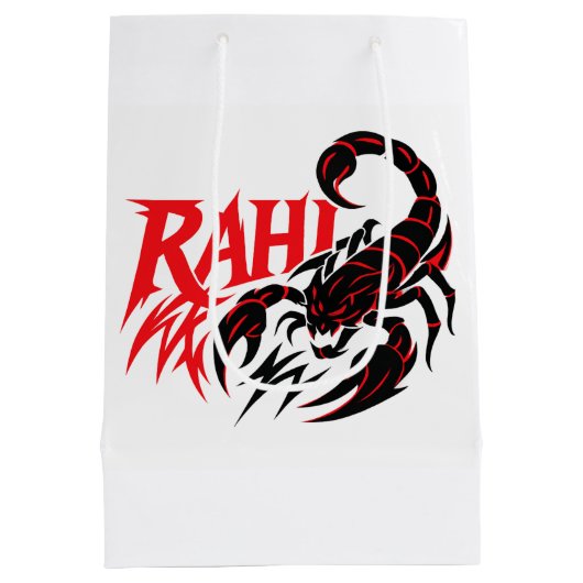 Sac d'achat blanc avec un design stylisé scorpion (Dos)