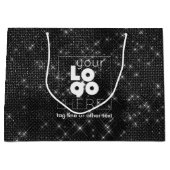 Sac d'achat de papier Black Sparkle XL (Devant)