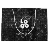 Sac d'achat de papier Black Sparkle XL (Dos)