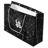 Sac d'achat de papier Black Sparkle XL (Devant Angle)