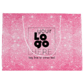 Sac d'achat papier en métal rose chaud Parties sci (Dos)