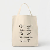 Sac d'alimentation minimaliste en coton Dachshund (Devant)