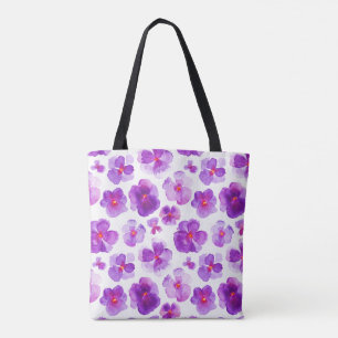 Sac d'aquarelle à fleurs violettes