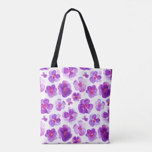 Sac d'aquarelle à fleurs violettes (Dos)