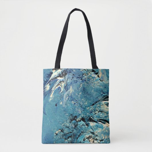 Sac d'art abstrait bleu vert funky (Devant)