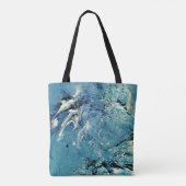 Sac d'art abstrait bleu vert funky (Dos)