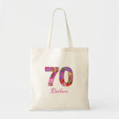 sac de 70e anniversaire sac floral personnalisé 70 (Devant)