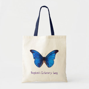 Sac de bibliothèque avec le papillon bleu nommé 
