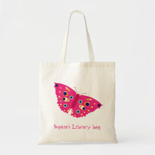 Sac de bibliothèque avec le papillon rose nommé 