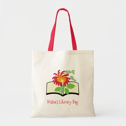 Sac de bibliothèque fleur mignon pour enfant (Devant)