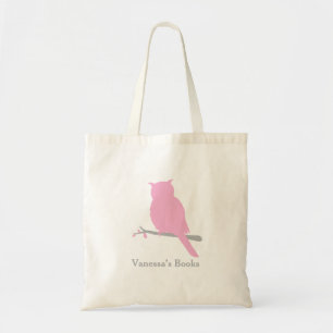 Sac de bibliothèque rose silhouette d'oiseau