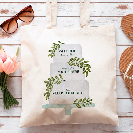 Sac de bienvenue de mariage avec illustration de g