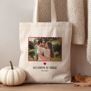 Sac de bienvenue de mariage avec photo de coquille